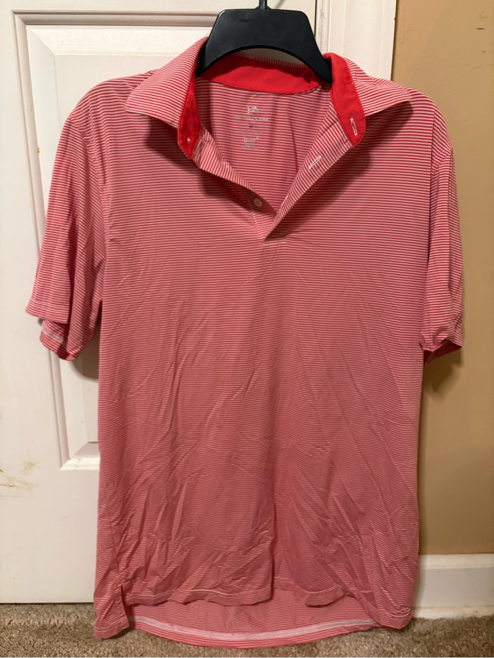Southern Tide Red Pinstripe Polo